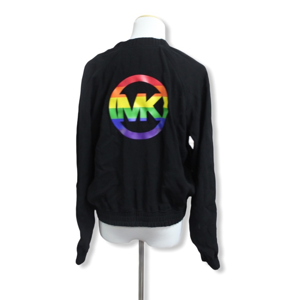 Michael Kors Black and Rainbow Bomber jacket